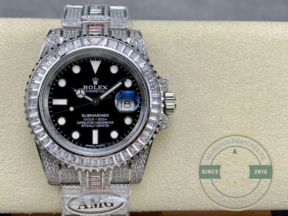 Superclone Rolex Submariner Iced Out 116610LN 41mm Black Dial - High-Grade Replica Watch