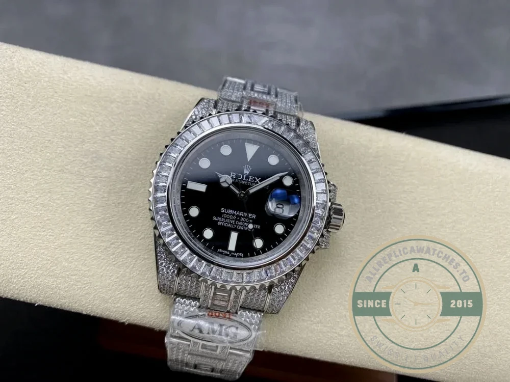 Superclone Rolex Submariner Iced Out 116610LN 41mm Black Dial - Premium Super Clone Watch