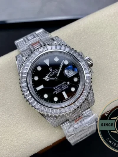 Superclone Rolex Submariner Iced Out 116610LN 41mm Black Dial - High-Grade Replica Watch