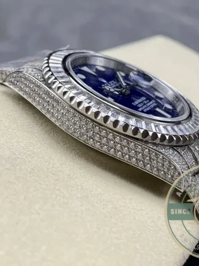 Superclone Rolex Submariner Iced Out 116619LB 41mm Blue Dial - 1:1 Swiss Replica Watch
