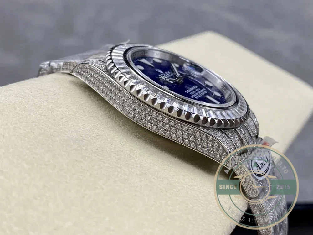 Superclone Rolex Submariner Iced Out 116619LB 41mm Blue Dial - 1:1 Swiss Replica Watch
