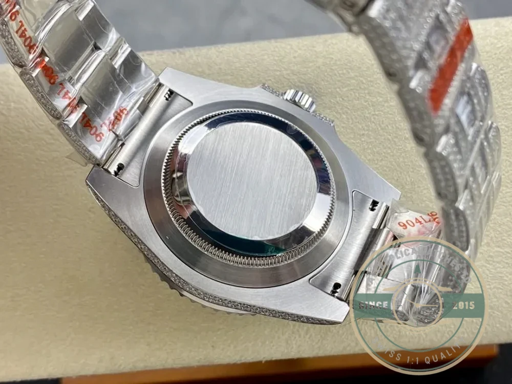 Superclone Rolex Submariner Iced Out 116619LB 41mm Blue Dial - Budget Luxury Replica Watch