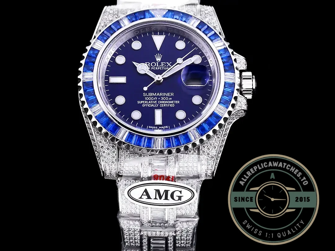 Superclone Rolex Submariner Iced Out 116619LB Blue Dial - Affordable Luxury Replica Timepiece