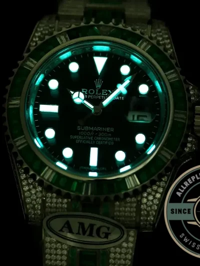Superclone Rolex Submariner Iced Out 116619LB Blue Dial - Top-Tier Swiss Replica Watch