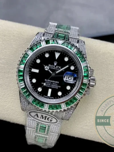 Superclone Rolex Submariner Iced Out 126610LV Black Dial - Budget Luxury Replica Watch