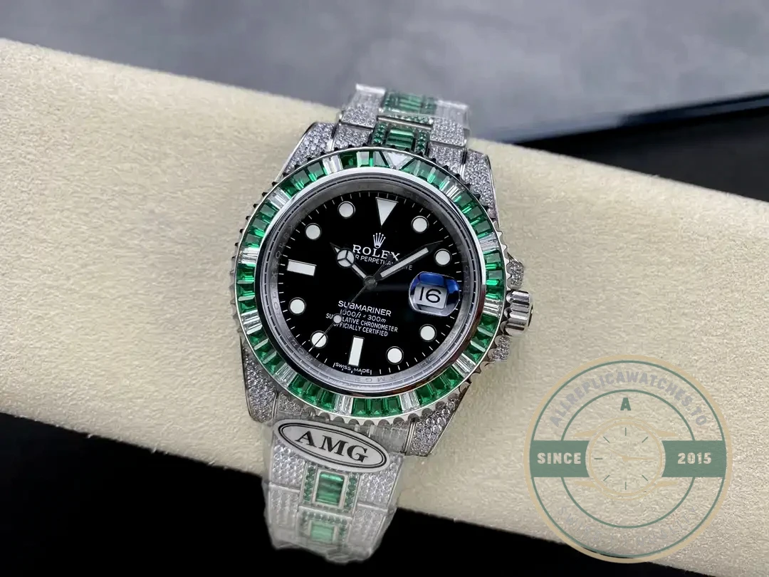 Superclone Rolex Submariner Iced Out 126610LV Black Dial - Budget Luxury Replica Watch