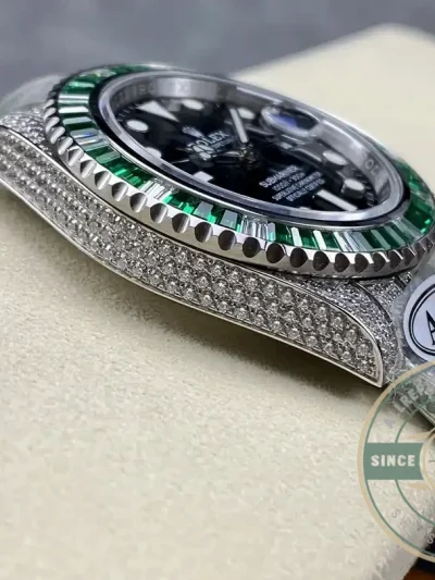 Superclone Rolex Submariner Iced Out 126610LV Black Dial - Factory Super Clone Watch
