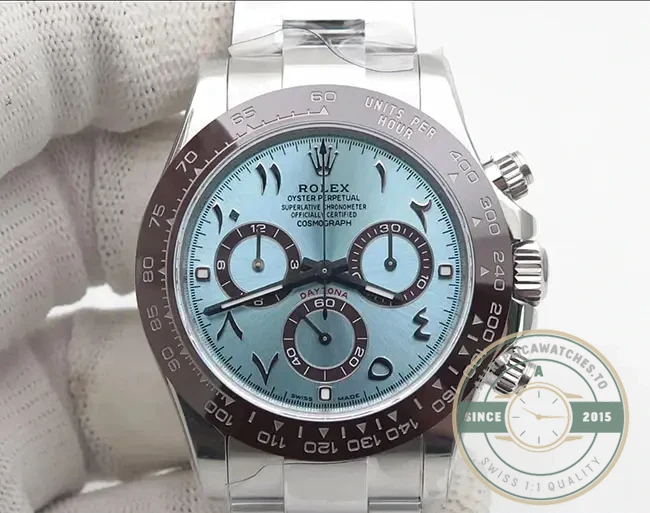 Superclone Rolex Super Universe Chronograph Daytona 116506 Ice Blue Arabic Dial - Affordable Luxury Replica Timepiece