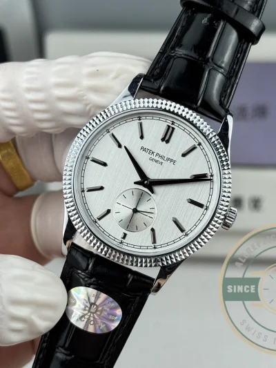 Clone Calatrava Patek 6119R-003 White Gold 39mm White Dial - Top-Tier Swiss Replica Watch