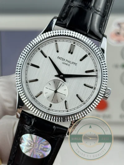 Clone Calatrava Patek 6119R-003 White Gold 39mm White Dial - Best Quality Replica Watch