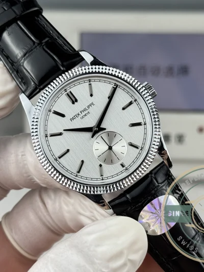 Clone Calatrava Patek 6119R-003 White Gold 39mm White Dial - Luxury Replica Watch