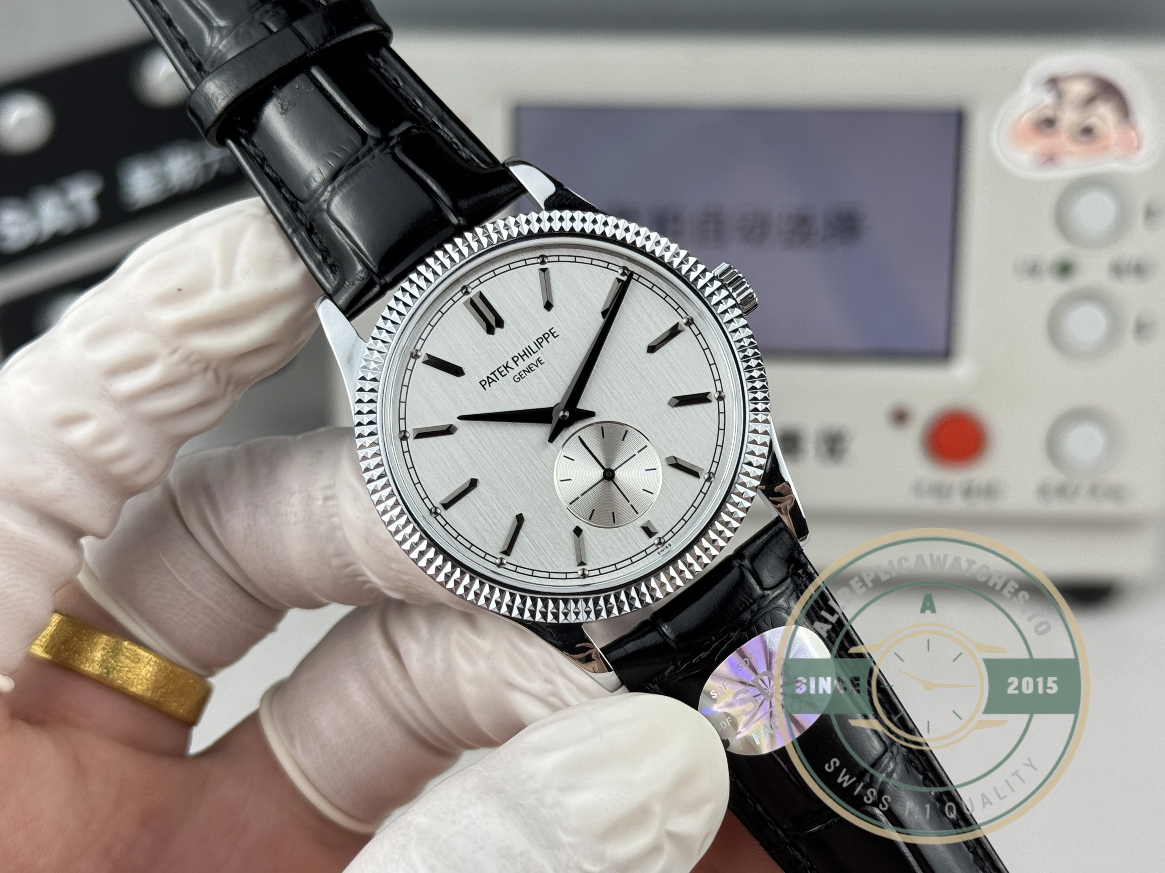 Clone Calatrava Patek 6119R-003 White Gold 39mm White Dial - Luxury Replica Watch