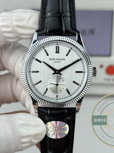 Clone Calatrava Patek 6119R-003 White Gold 39mm White Dial - 1:1 Swiss Replica Watch