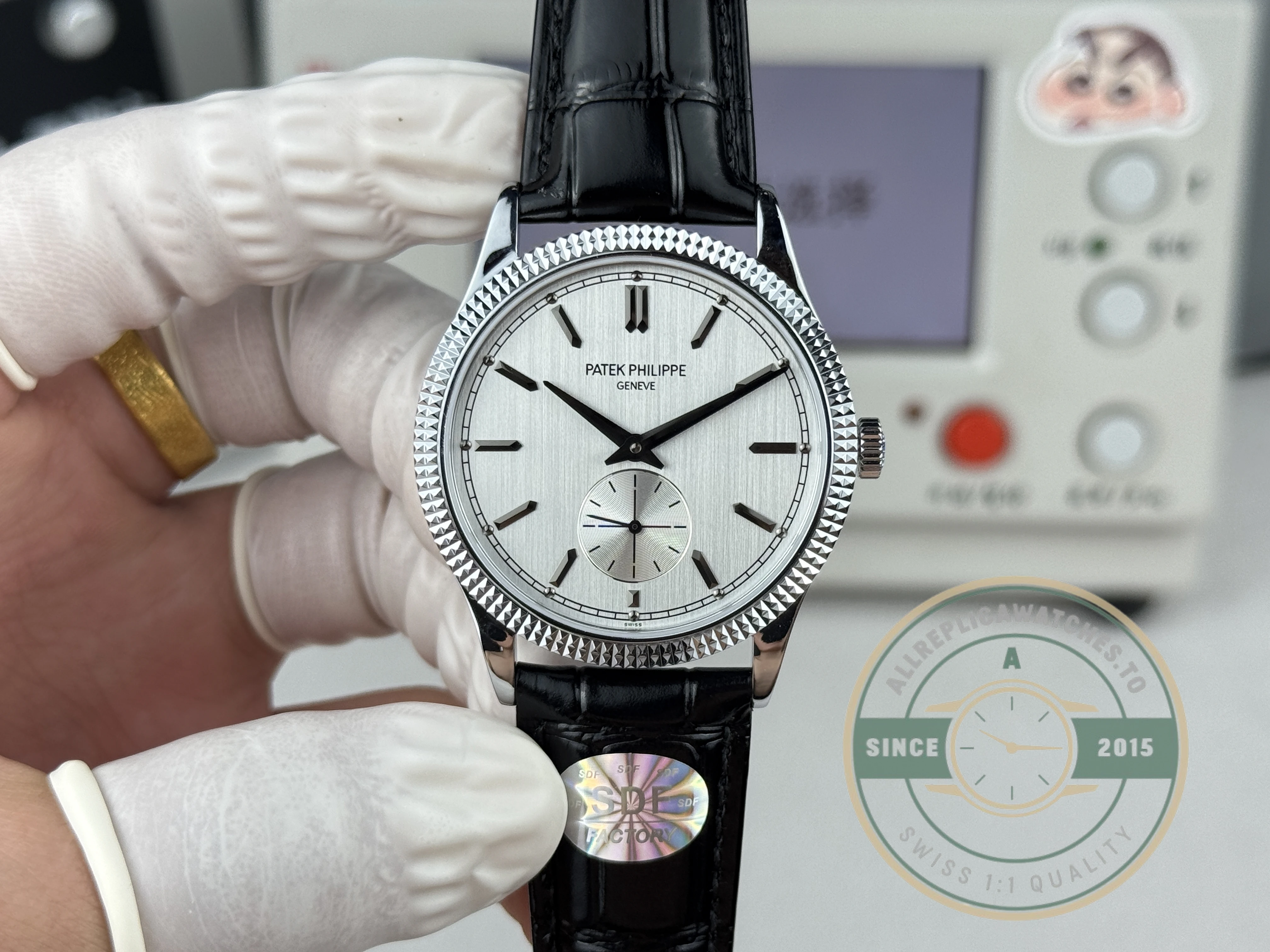 Clone Calatrava Patek 6119R-003 White Gold 39mm White Dial - 1:1 Swiss Replica Watch