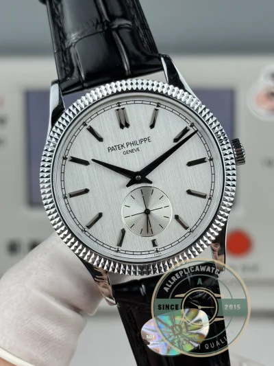 Clone Calatrava Patek 6119R-003 White Gold 39mm White Dial - High-Grade Replica Watch