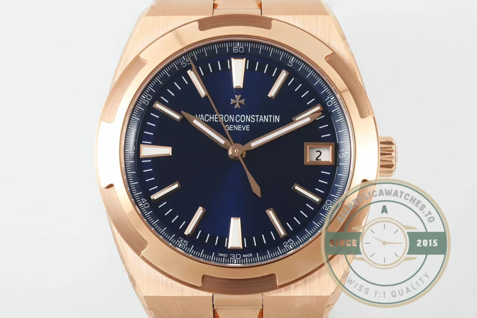 Clone Vacheron Constantin Overseas 4500V110R-B705 Rose Gold, Blue Dial - Factory Super Clone Watch