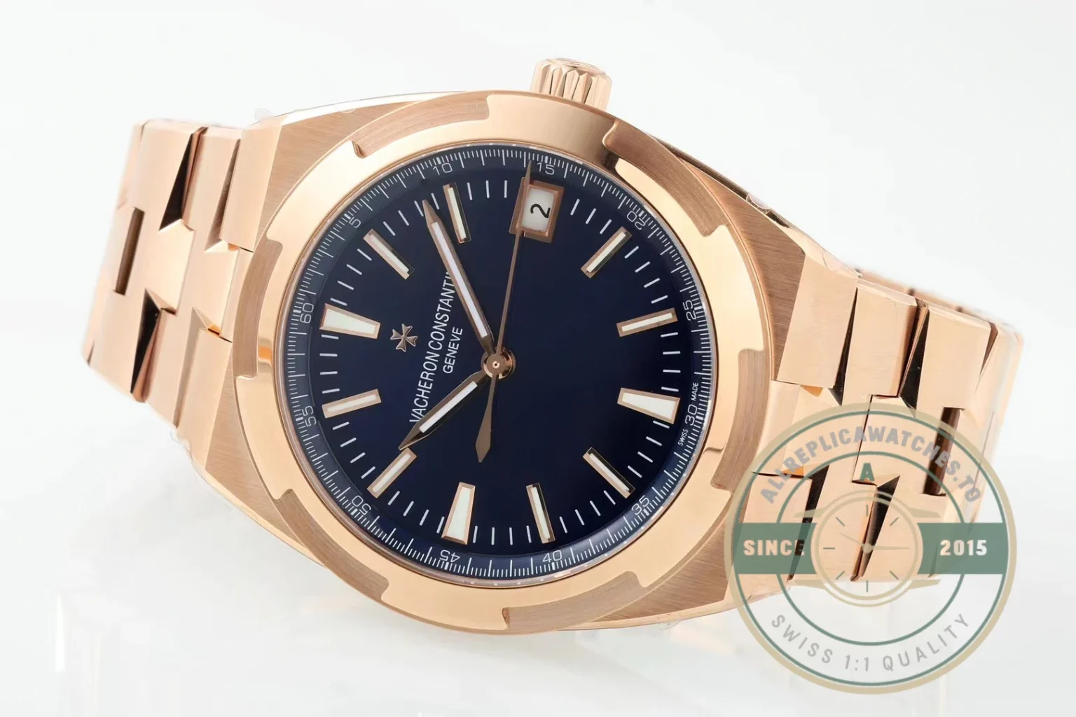 Clone Vacheron Constantin Overseas 4500V110R-B705 Rose Gold, Blue Dial - Top-Tier Swiss Replica Watch