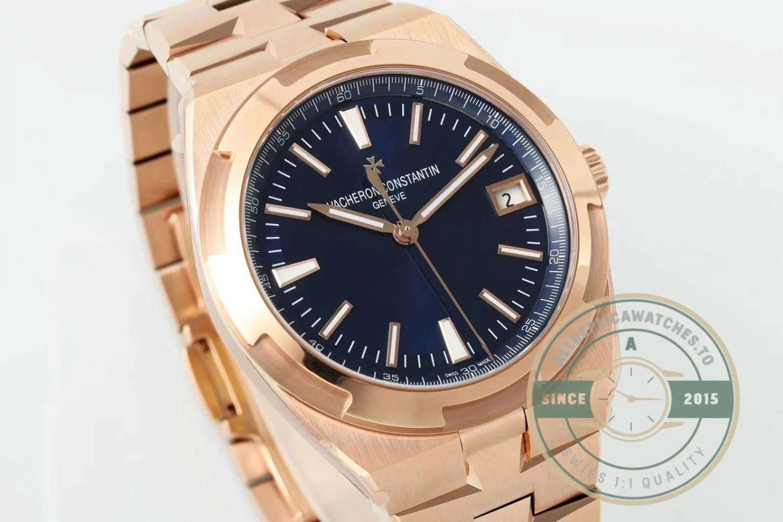 Clone Vacheron Constantin Overseas 4500V110R-B705 Rose Gold, Blue Dial - Budget Luxury Replica Watch
