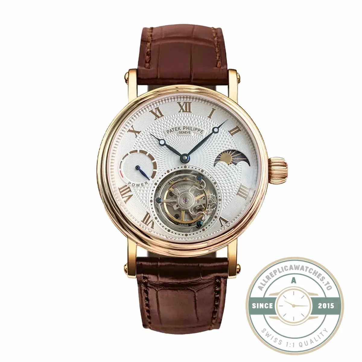Replica Patek Tourbillon Moonphase White Dial - Swiss-Made Clone Watch