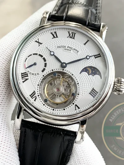 Replica Patek Tourbillon Moonphase White Dial - Best Quality Replica Watch