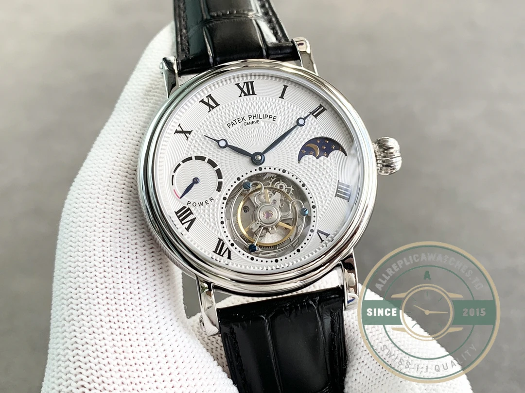Replica Patek Tourbillon Moonphase White Dial - Budget Luxury Replica Watch