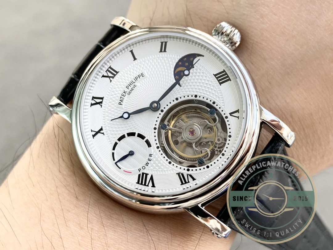 Replica Patek Tourbillon Moonphase White Dial - Factory Super Clone Watch