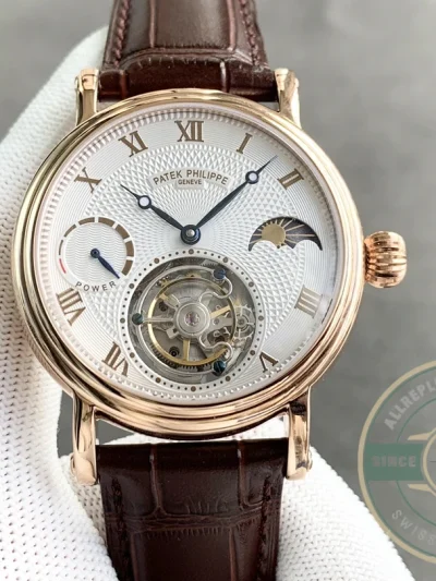 Replica Patek Tourbillon Moonphase White Dial - Affordable Super Clone Watch