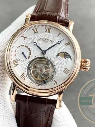 Replica Patek Tourbillon Moonphase White Dial - Affordable Luxury Replica Timepiece