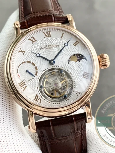Replica Patek Tourbillon Moonphase White Dial - Budget Luxury Replica Watch