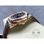 Swiss Replica Nautilus 5980-3R Leather Strap 40.5mm Blue Dial