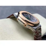 Swiss Replica Nautilus 5980-3R Leather Strap 40.5mm Blue Dial