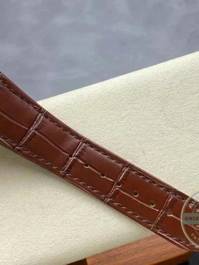Swiss Replica Nautilus 5980-3R Leather Strap 40.5mm Blue Dial