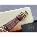 Swiss Replica Nautilus 5980-3R Leather Strap 40.5mm Blue Dial