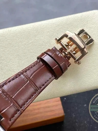 Swiss Replica Nautilus 5980-3R Leather Strap 40.5mm Blue Dial
