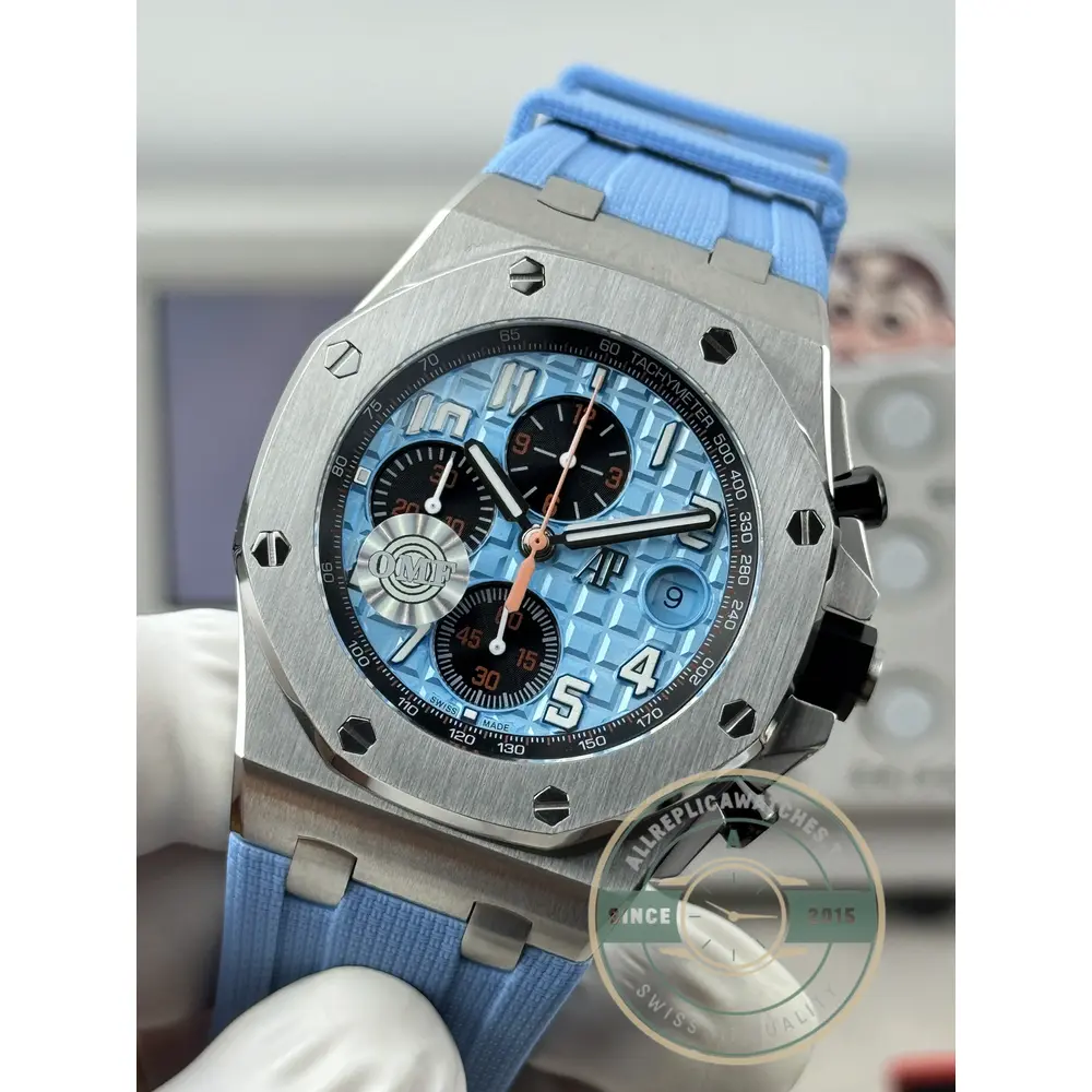 Replica Audemars Piguet Royal Oak Offshore 42mm Sky Blue 26238ST - Factory Super Clone Watch