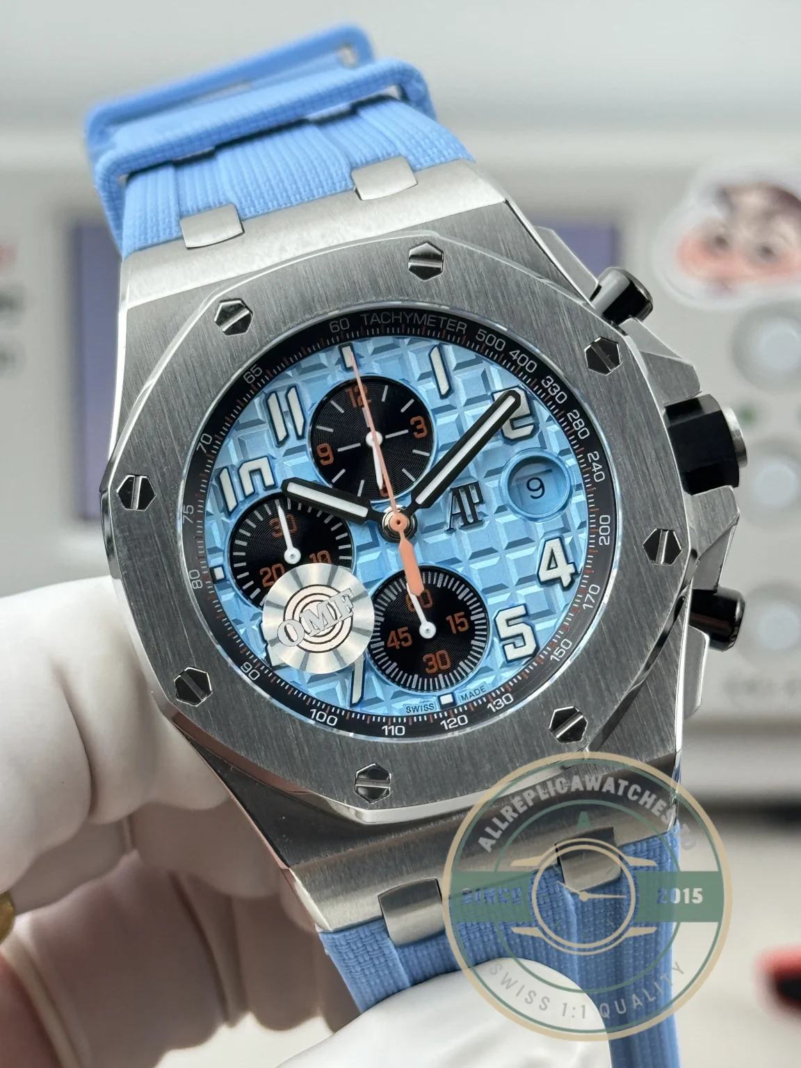 Replica Audemars Piguet Royal Oak Offshore 42mm Sky Blue 26238ST - Luxury Replica Watch