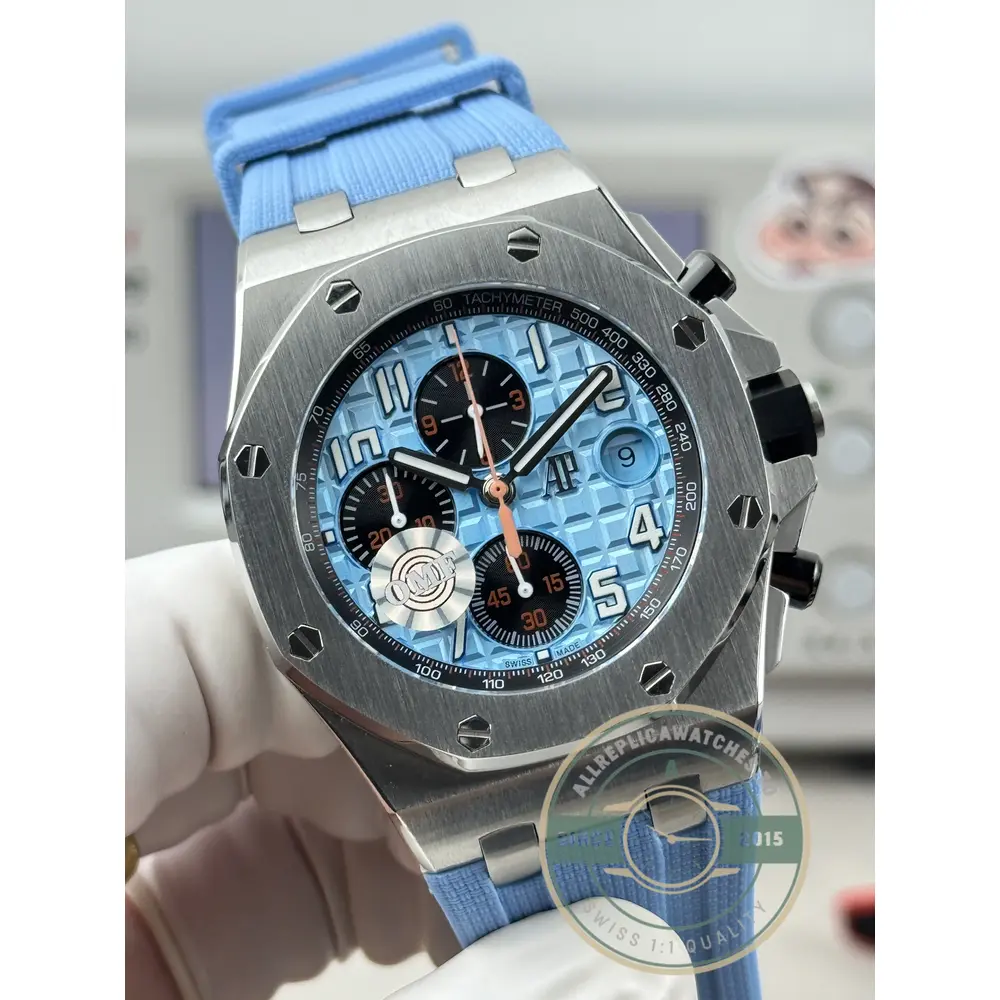 Replica Audemars Piguet Royal Oak Offshore 42mm Sky Blue 26238ST - Luxury Replica Watch