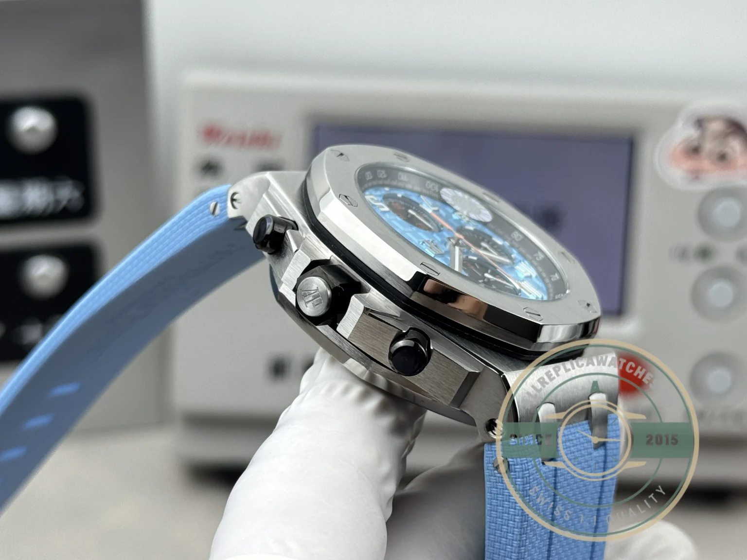 Replica Audemars Piguet Royal Oak Offshore 42mm Sky Blue 26238ST - Premium Super Clone Watch