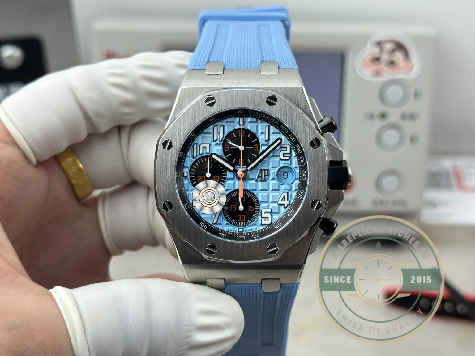 Replica Audemars Piguet Royal Oak Offshore 42mm Sky Blue 26238ST - Best Quality Replica Watch