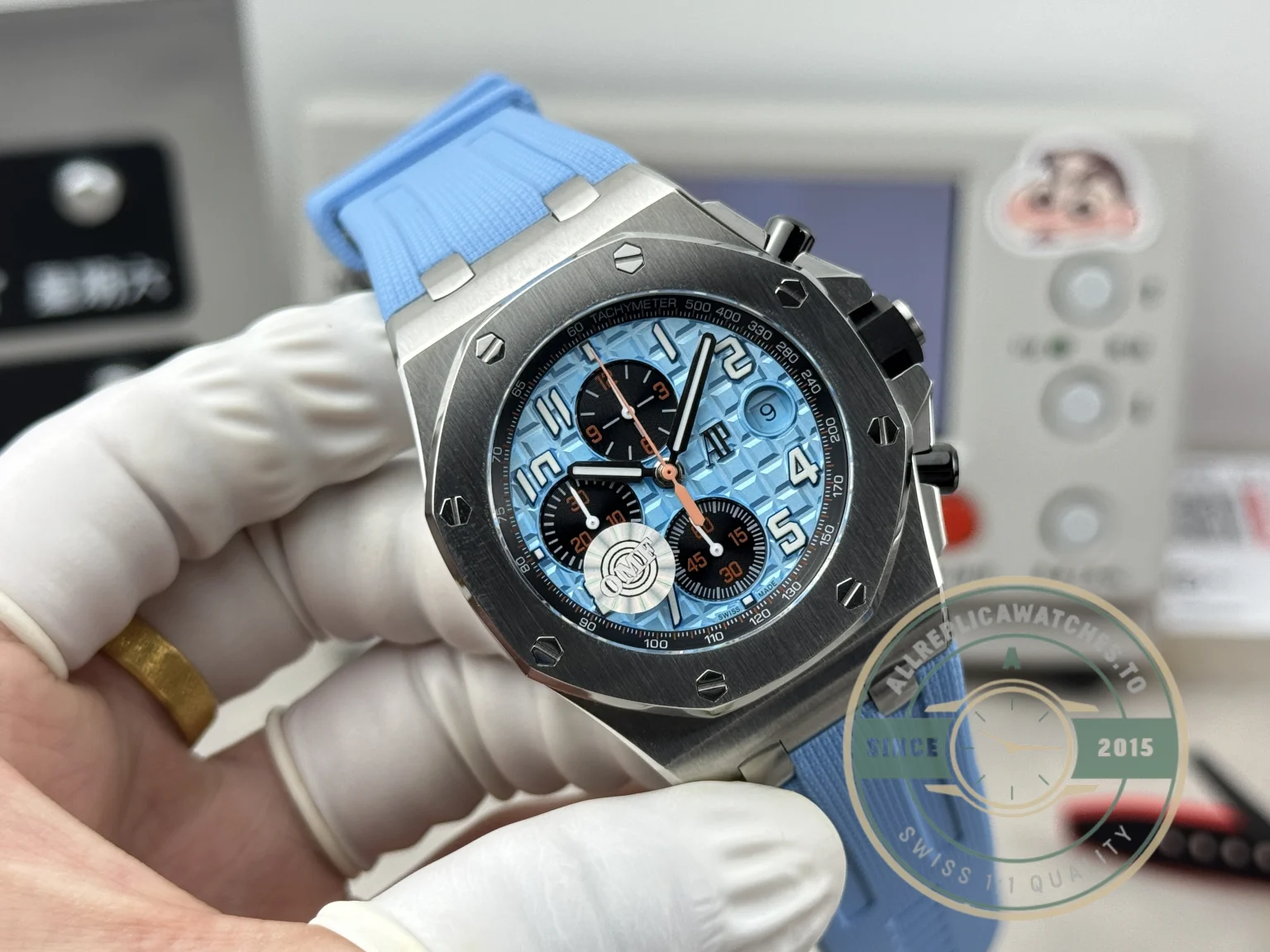 Replica Audemars Piguet Royal Oak Offshore 42mm Sky Blue 26238ST - 1:1 Swiss Replica Watch