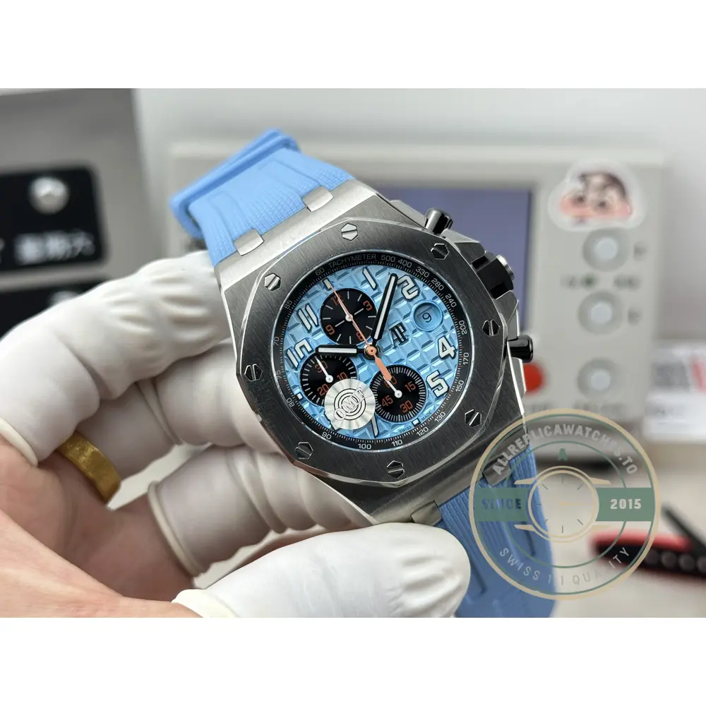 Replica Audemars Piguet Royal Oak Offshore 42mm Sky Blue 26238ST - 1:1 Swiss Replica Watch
