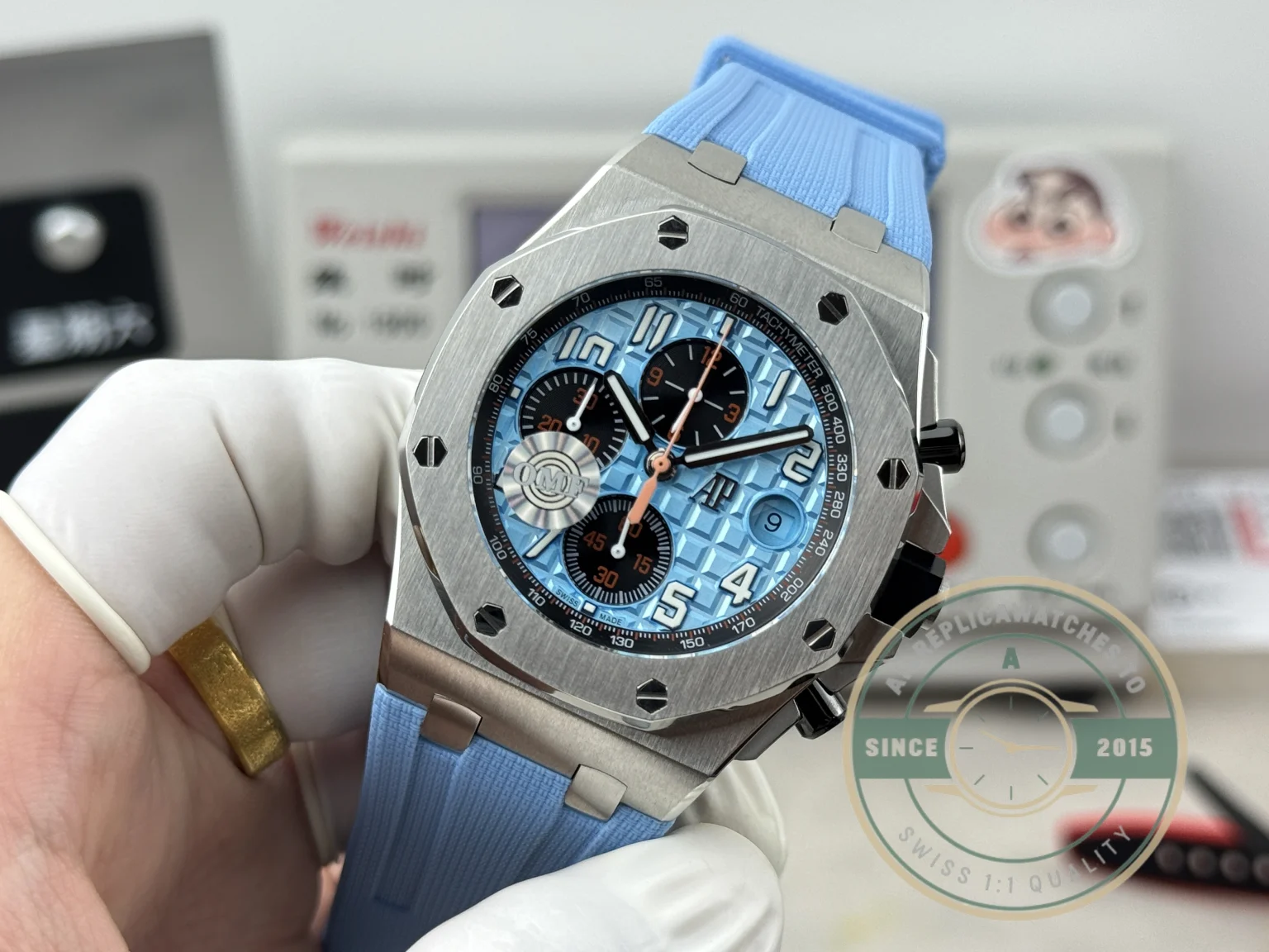 Replica Audemars Piguet Royal Oak Offshore 42mm Sky Blue 26238ST - Budget Luxury Replica Watch