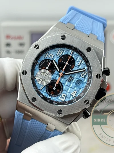 Replica Audemars Piguet Royal Oak Offshore 42mm Sky Blue 26238ST - Budget Luxury Replica Watch