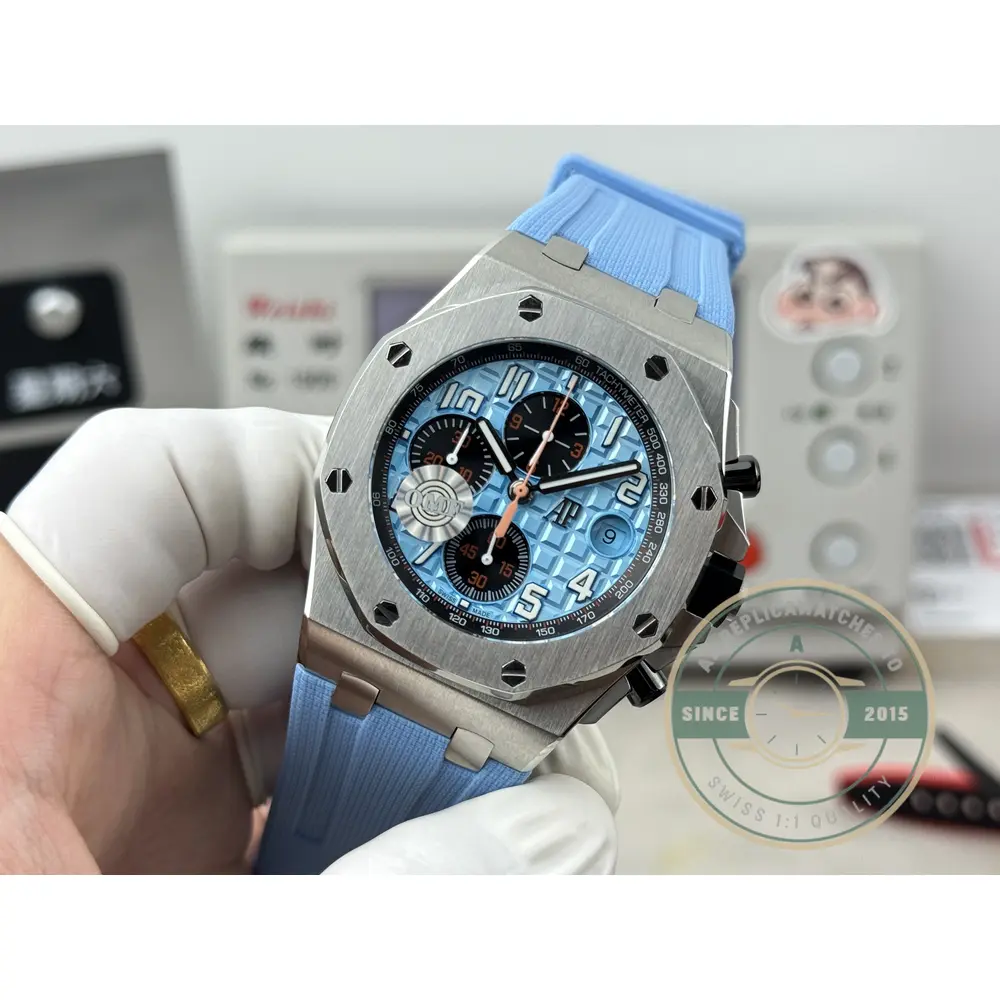 Replica Audemars Piguet Royal Oak Offshore 42mm Sky Blue 26238ST - Budget Luxury Replica Watch