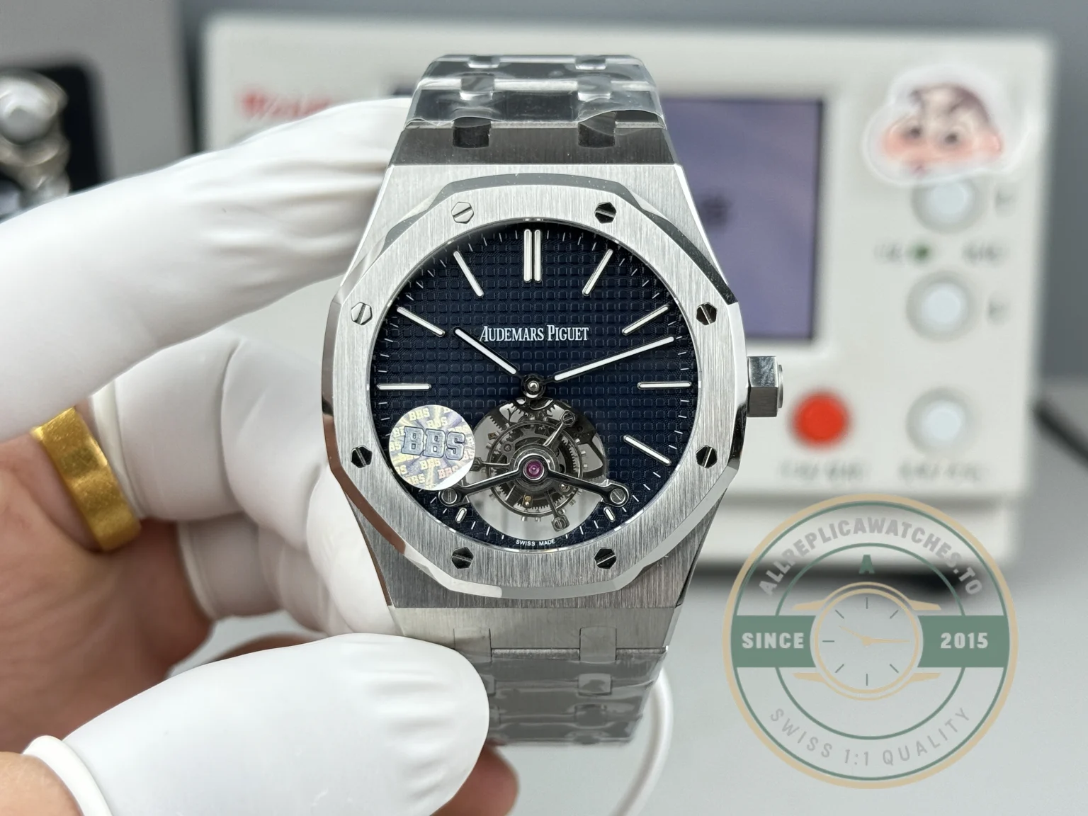 Replica Audemars Piguet Royal Oak Tourbillon 26510ST.OO.1220ST.01 Blue Dial - Affordable Super Clone Watch
