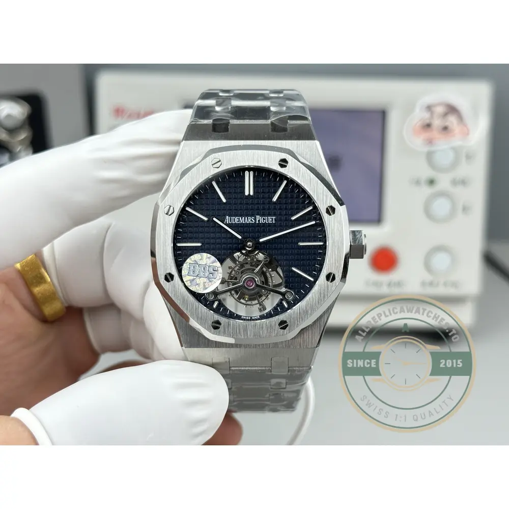 Replica Audemars Piguet Royal Oak Tourbillon 26510ST.OO.1220ST.01 Blue Dial - Affordable Super Clone Watch