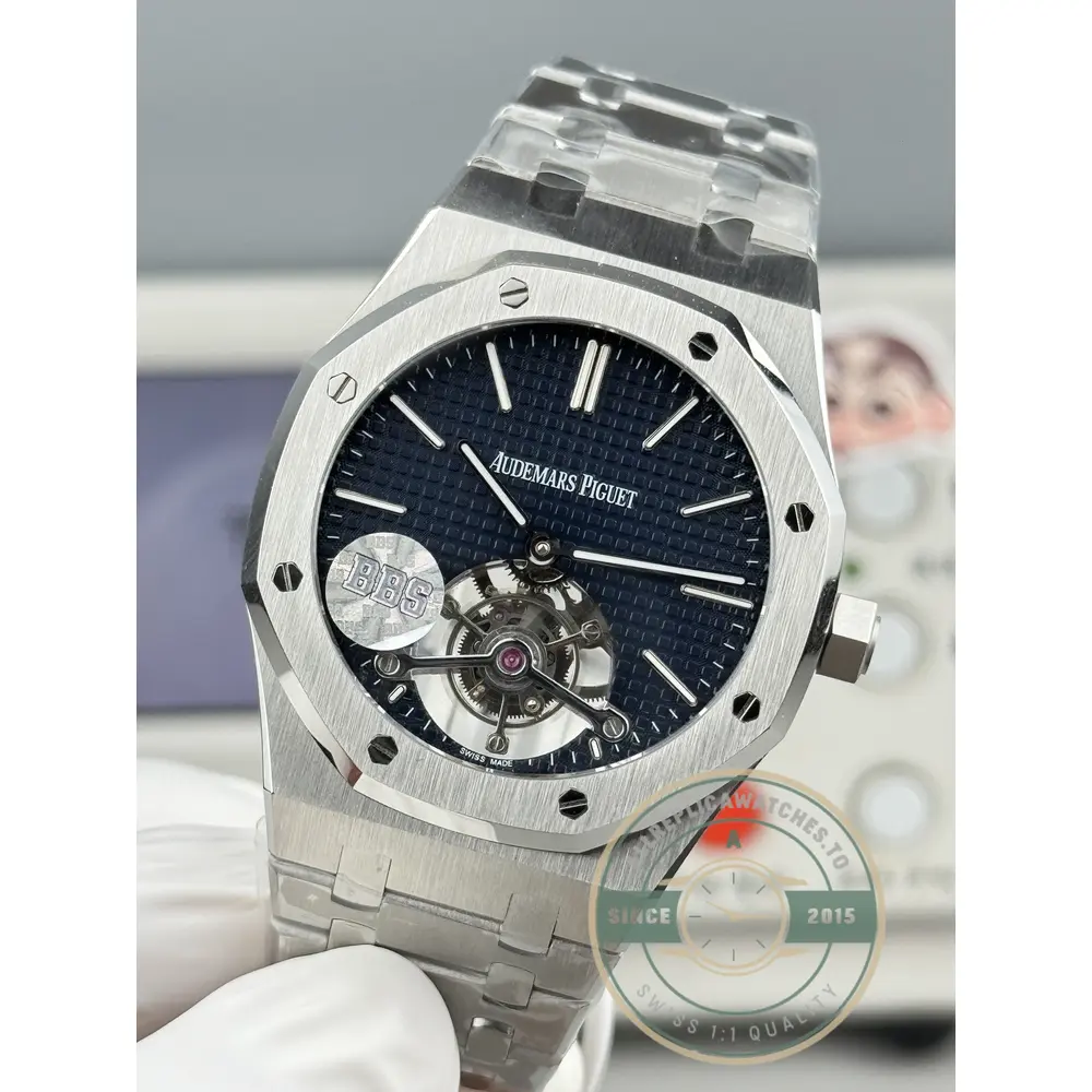 Replica Audemars Piguet Royal Oak Tourbillon 26510ST.OO.1220ST.01 Blue Dial - High-Grade Replica Watch