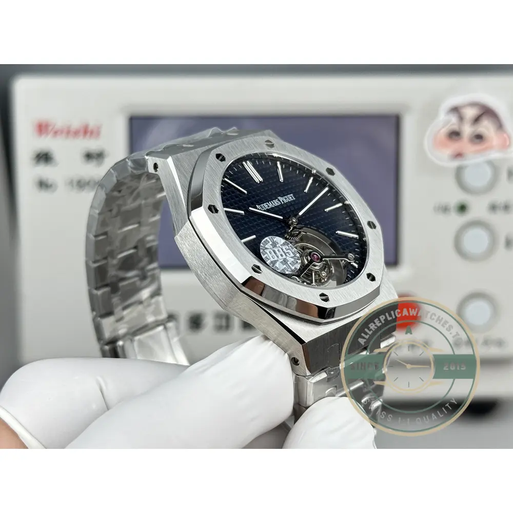 Replica Audemars Piguet Royal Oak Tourbillon 26510ST.OO.1220ST.01 Blue Dial - Swiss Movement Replica Watch