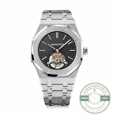 Audemars Piguet Royal Oak Tourbillon 26512ST replica, black dial – front view