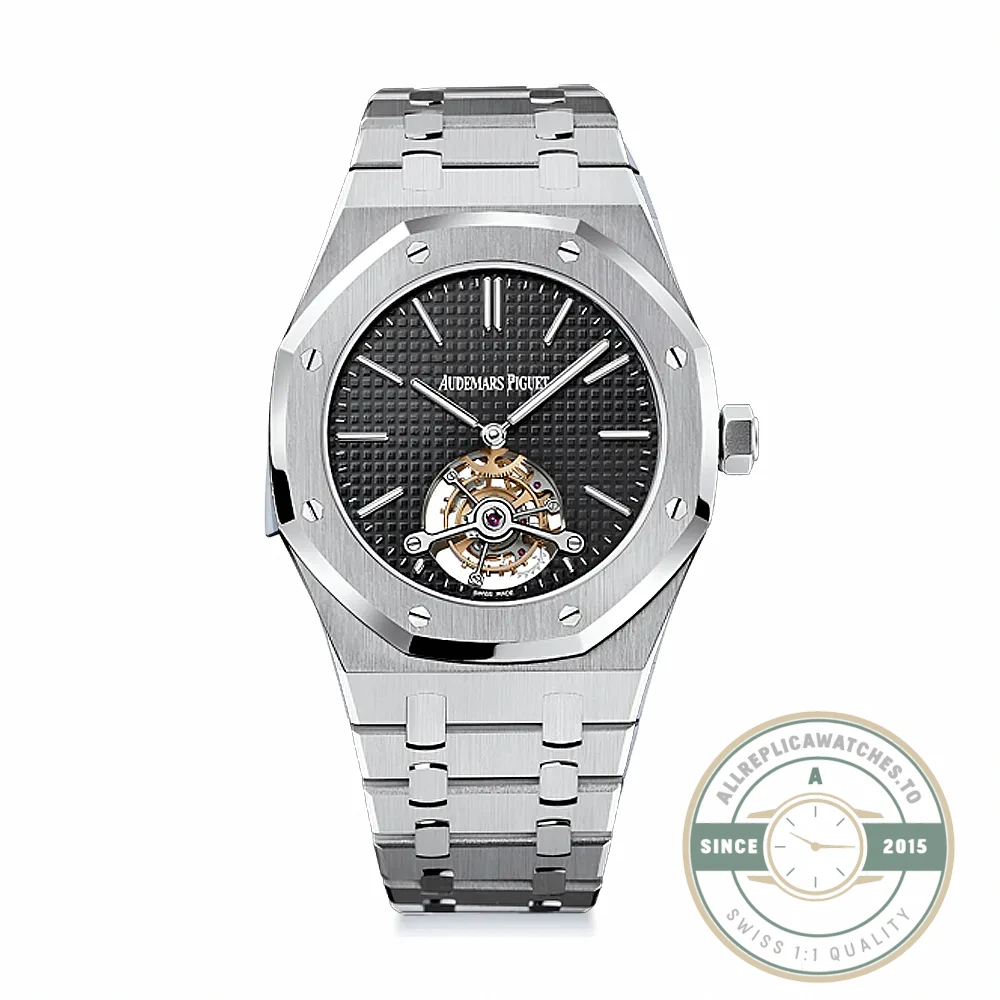 Replica Audemars Piguet Royal Oak Tourbillon 26512ST.OO.1220ST.01 Black Dial - Swiss Movement Replica Watch